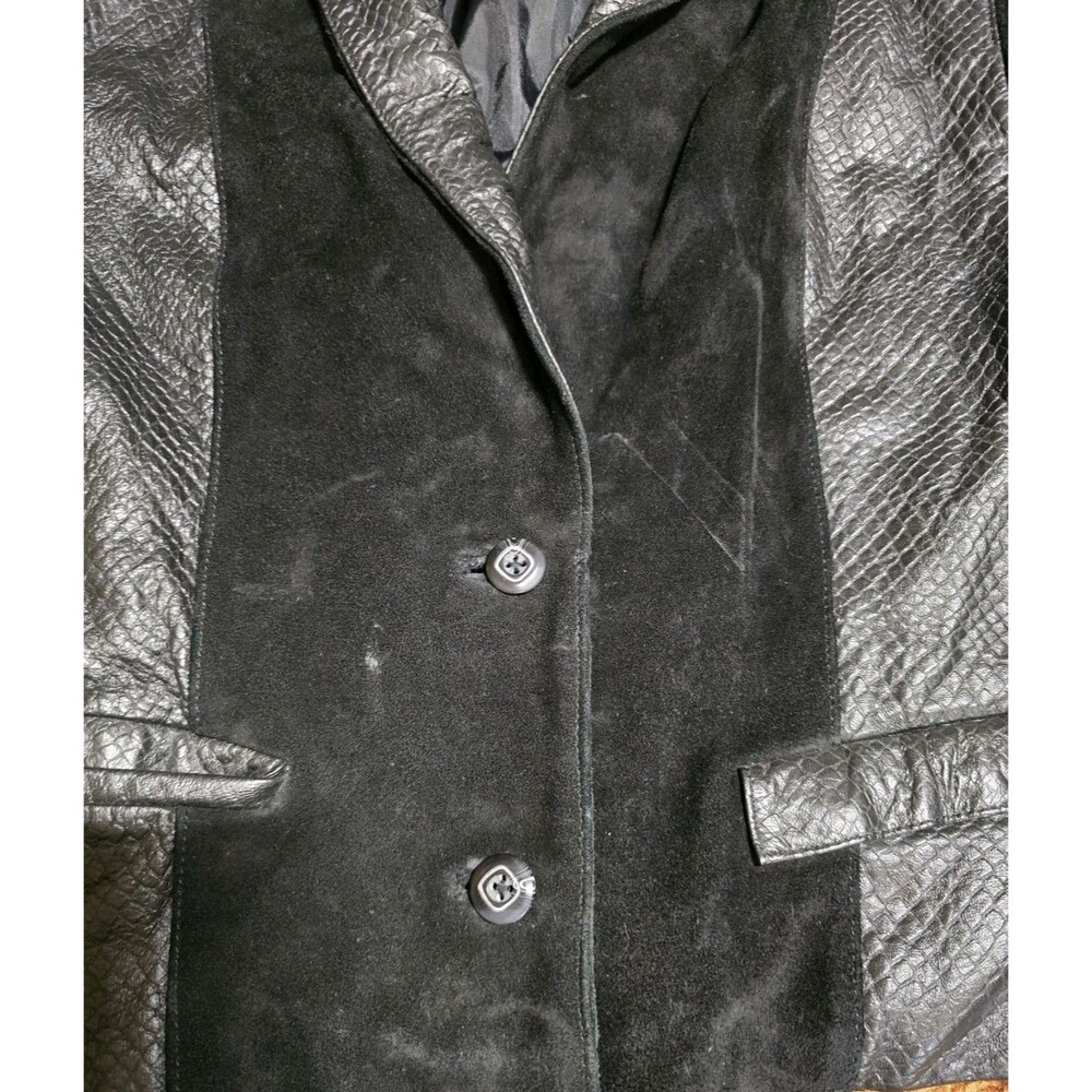 Vintage 80s Wilsons Leather & Suede Jacket Womens Size 12/Shoulder Pads - Picture 7 of 12